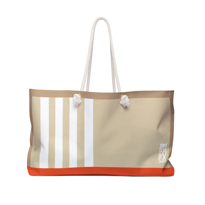 EDGE RACER MAX BAG | TAN/WHITE/ORANGE | Stylish Travel Tote, Gym Bag, Beach Bag, Personalized Gift, Spacious Weekend Accessories