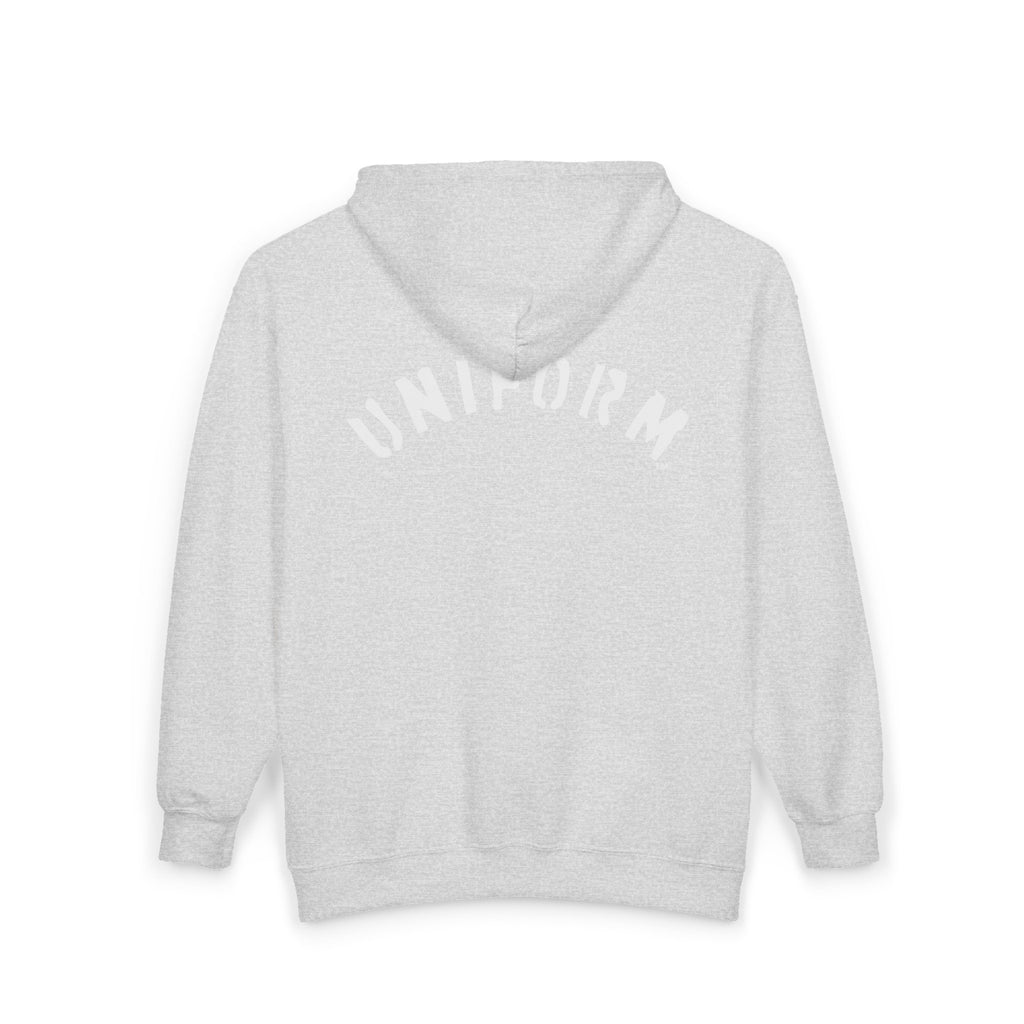UNIFORM CIRCA ZIP HOODED SWEATSHIRT | 99 BOX WHITE