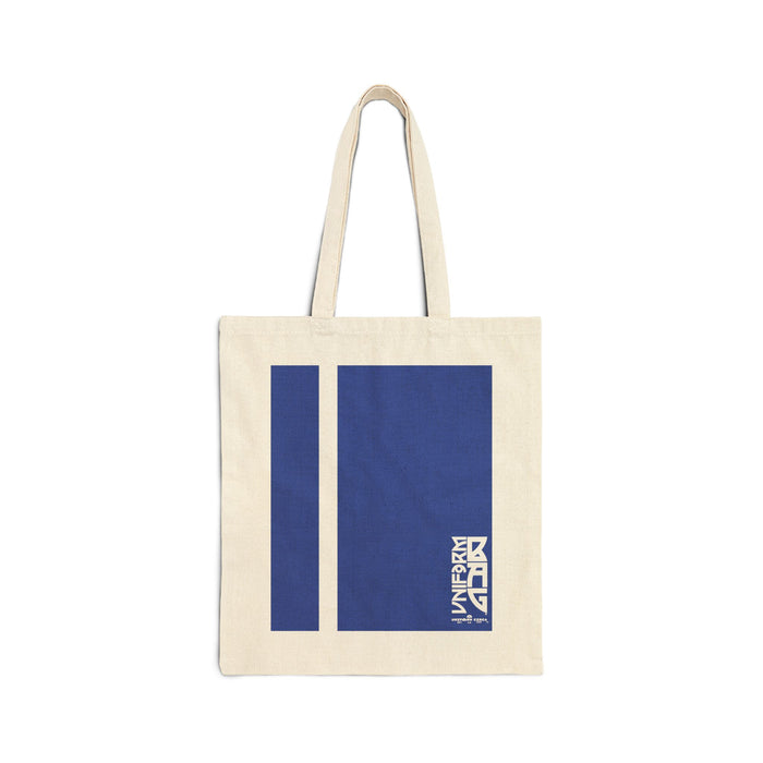 PINSTRIPE MAGAZINE BAG | BLUE | Stylish Cotton Canvas Tote Bag for Everyday Use, Reusable Shopping Bag, Eco-Friendly Gift, Graphic Tote, Fashion Accessories