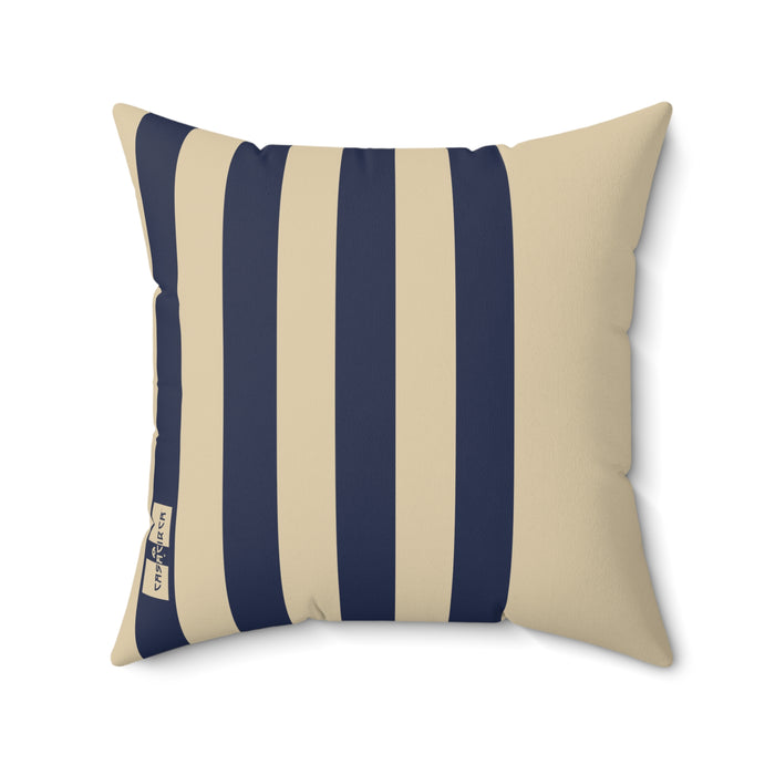 CASACIRCA | SIDECAR PILLOW | CREAM/NAVY | Stylish Faux Suede Pillow - Home Decor, Cozy Living Room, Gift Idea, Nautical Theme, Interior Design Accents