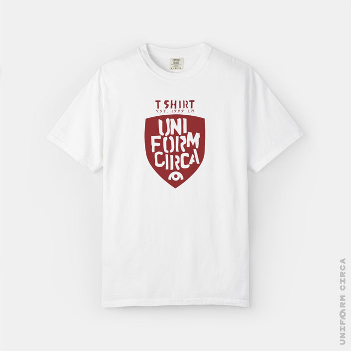 TORSE SHIELD - Crewneck T-Shirt | 100% Cotton | Designed & Printed in California _ UNIFORM CIRCA CLASS _ UC Red