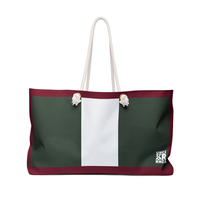 THE MAX BAG | Deep Green/Burgundy Weekender Bag - Stylish Travel Tote, Gym Bag, Beach Bag, Personalized Gift, Spacious Weekend Accessories