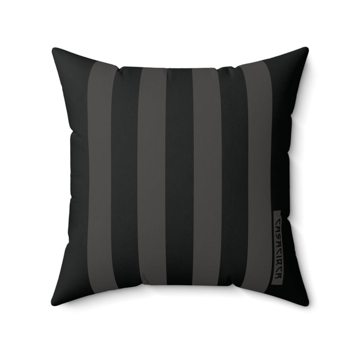 CASACIRCA | RACING STRIPES PILLOW | BLACK/CHARCOAL | Stylish Faux Suede Pillow - Stripes, Home Decor, Cozy Living Room, Gift Idea, Nautical Theme, Interior Design Accents