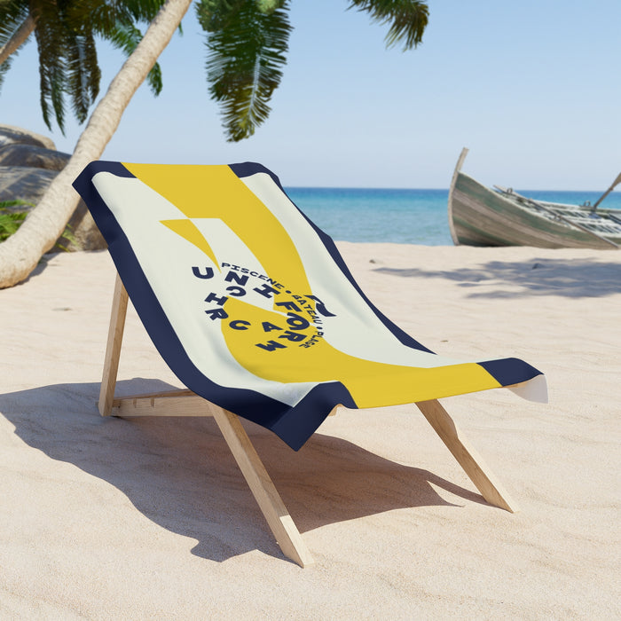 BIG WAVE OCEANA | YELLOW | Sunny Vibes Beach Towel - Perfect for Summer Fun and Relaxation