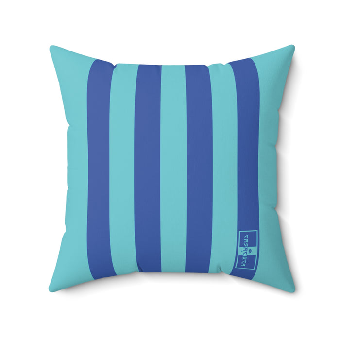 CASACIRCA | REVERSO PILLOW | TURQUOISE/BLUE/GOLDENROD | Stylish Faux Suede Pillow - Red and Navy Stripes, Home Decor, Cozy Living Room, Gift Idea, Nautical Theme, Interior Design Accents