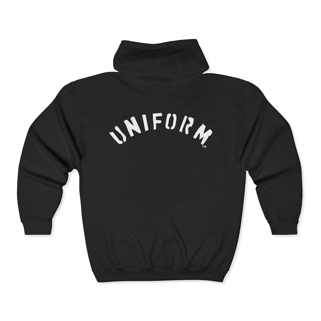 UNIFORM CIRCA ZIP HOODED SWEATSHIRT | 99 BOX WHITE
