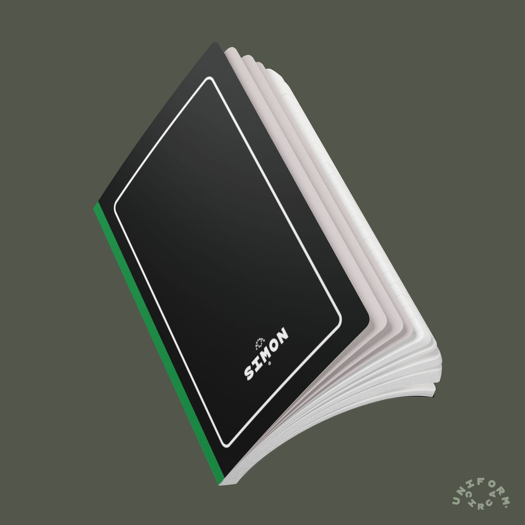 SIMON (SOFT COVER) NOTE & SKETCH JOURNAL | Black/White/Putting Green