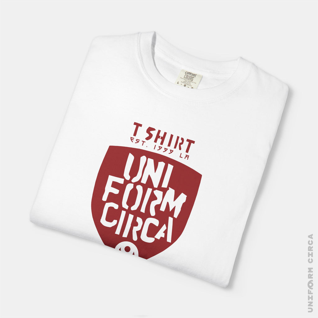 TORSE SHIELD - Crewneck T-Shirt | 100% Cotton | Designed & Printed in California _ UNIFORM CIRCA CLASS _ UC Red