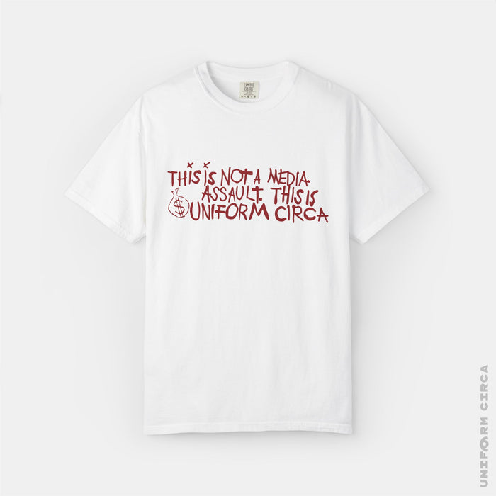 MEDIA ASSAULT | Crewneck T-Shirt | 100% Cotton | Designed & Printed in California