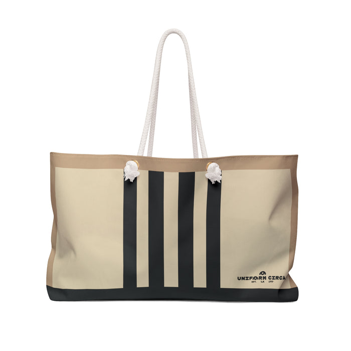THE MRS. CHABRE RACER MAX BAG | BLACK&TAN  Weekender Bag - Stylish Travel Tote, Gym Bag, Beach Bag, Personalized Gift, Spacious Weekend Accessories