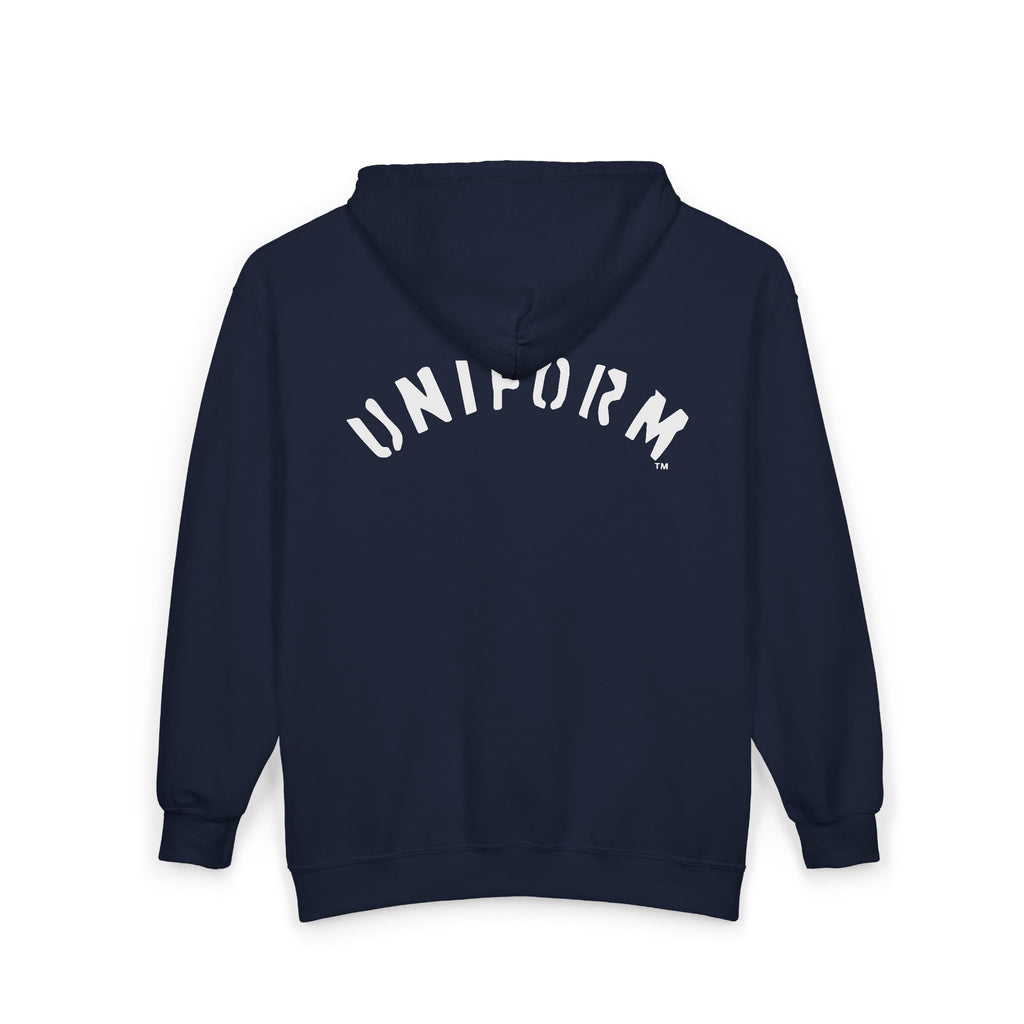 UNIFORM CIRCA ZIP HOODED SWEATSHIRT | 99 BOX WHITE