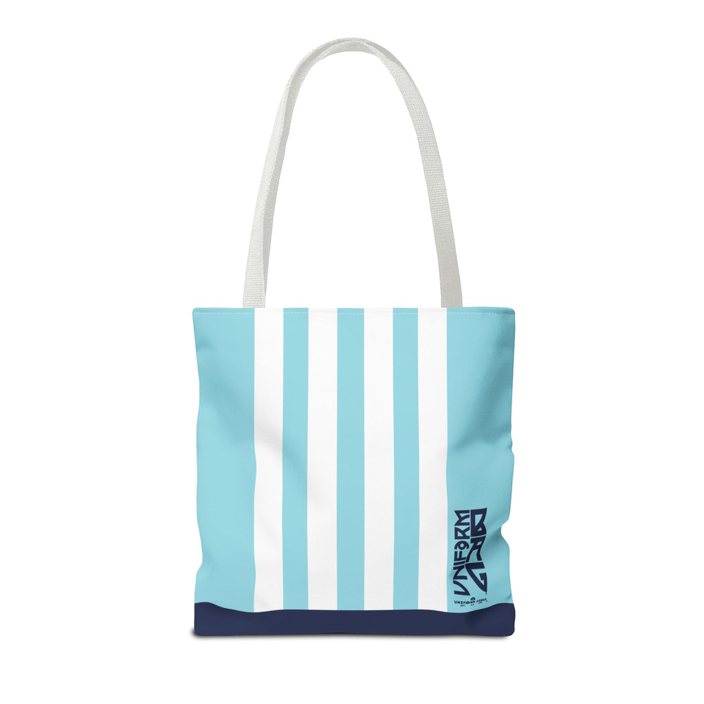 RACER JR. BAG | SKY BLUE/WHITE/NAVY | Stylish Minimalist Tote Bag, Eco-Friendly Shopping Bag, Chic Carryall, Reusable Tote, Fashionable Beach Bag, Trendy Everyday Essentials