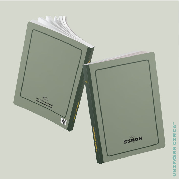 SIMON (SOFT COVER) NOTE & SKETCH JOURNAL | Dark Mint/Rolling Green