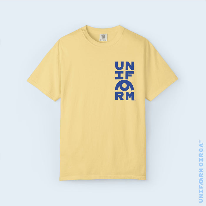 UC HALF STACK | Crewneck T-Shirt | Blue Print | Bold Minimalist Design