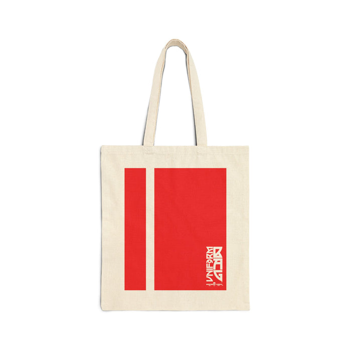 PINSTRIPE MAGAZINE BAG | RED | Stylish Cotton Canvas Tote Bag for Everyday Use, Reusable Shopping Bag, Eco-Friendly Gift, Graphic Tote, Fashion Accessories