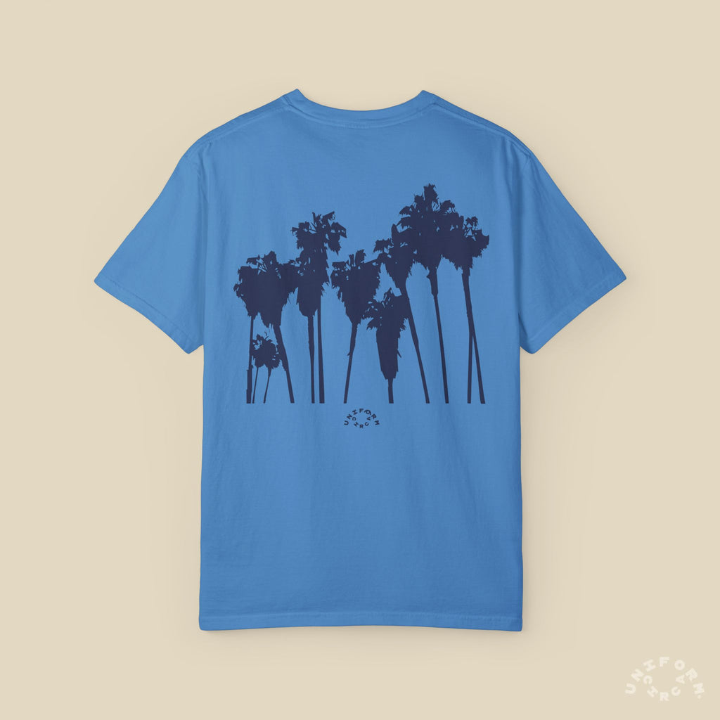 PALMS NAVY CREWNECK T-SHIRT | Printed