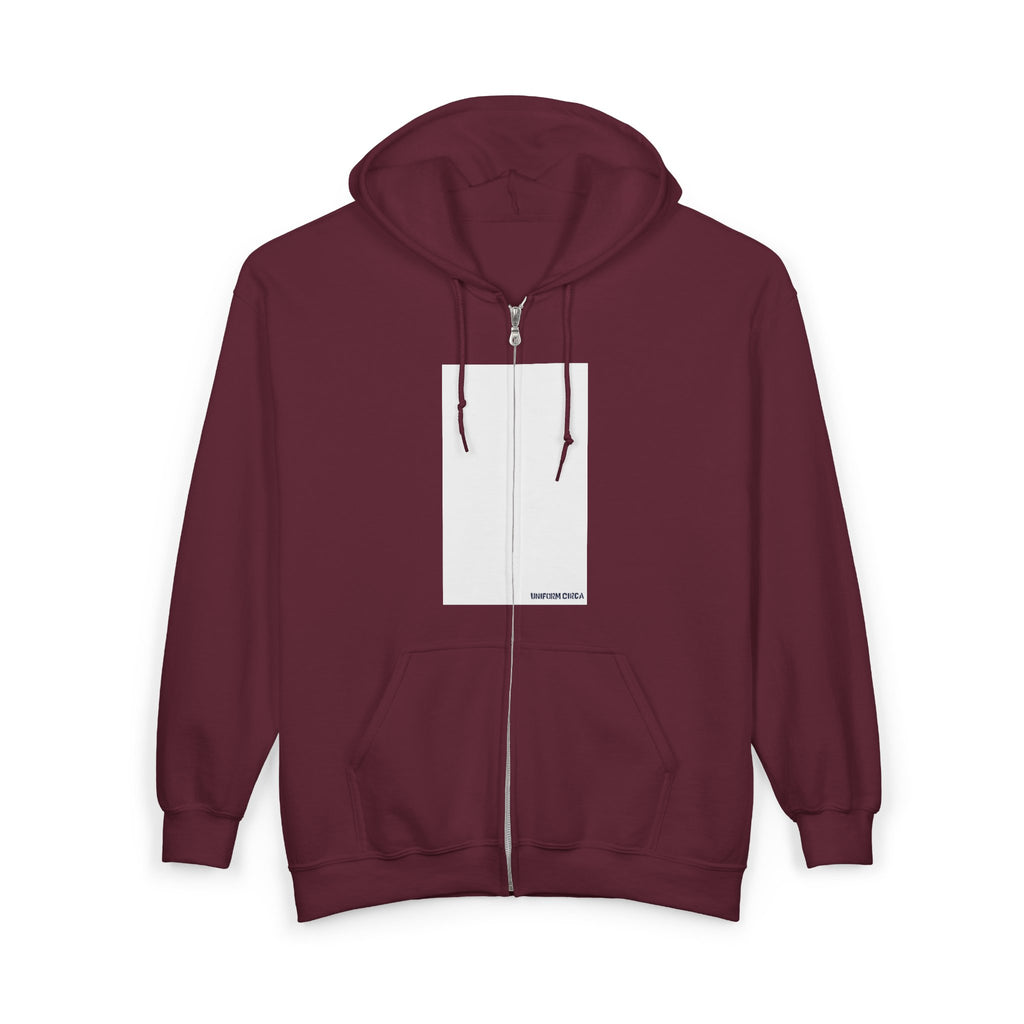 UNIFORM CIRCA ZIP HOODED SWEATSHIRT | 99 BOX WHITE