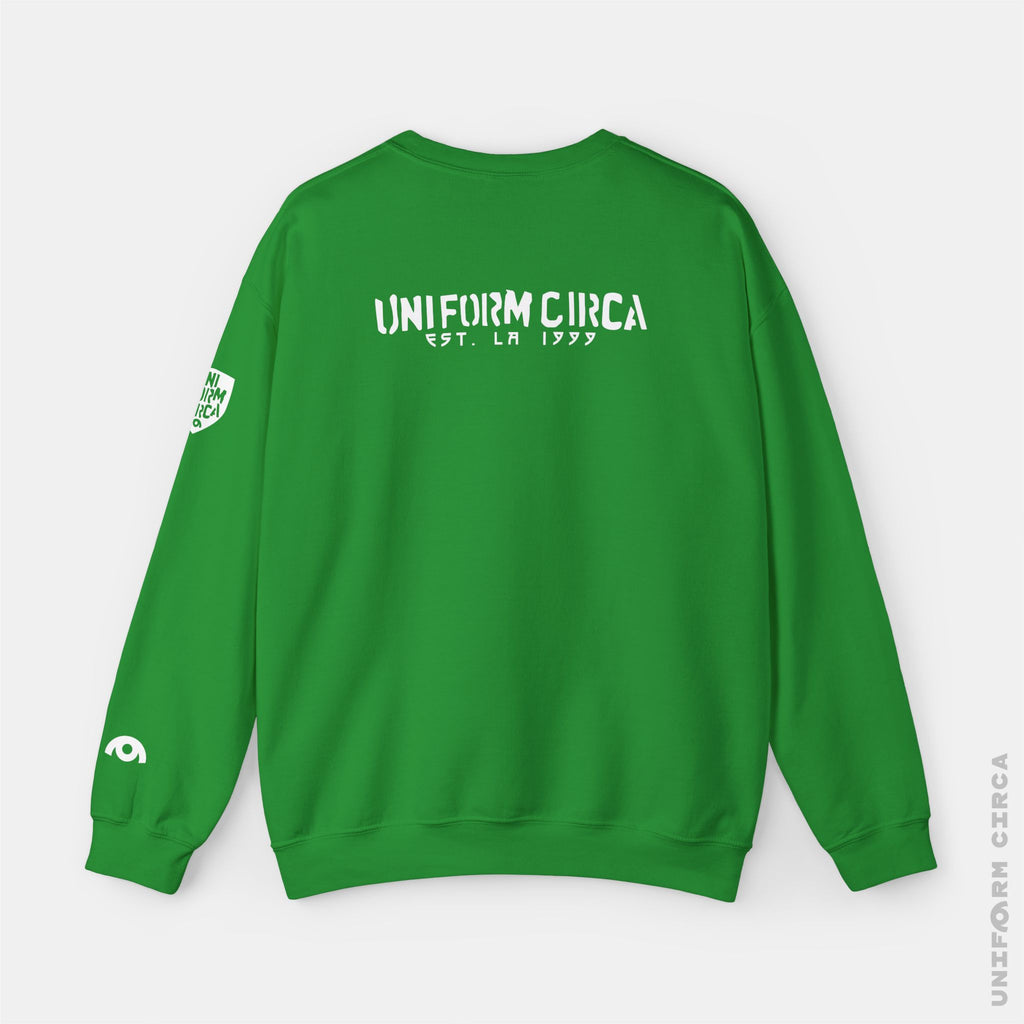 ARC UNIFORM STANDARD | Crewneck Sweatshirt | 100% Cotton | Designed & Printed in California | Printed White