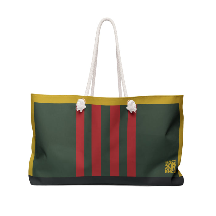 RACER MAX BAG | Forest Green/Deep Red | Stylish Travel Tote, Gym Bag, Beach Bag, Personalized Gift, Spacious Weekend Accessories