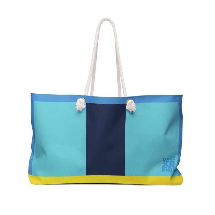 THE MAX BAG | Vibrant Turquoise/Navy/Yellow Weekender Bag - Stylish Travel Tote, Gym Bag, Beach Bag, Personalized Gift, Spacious Weekend Accessories