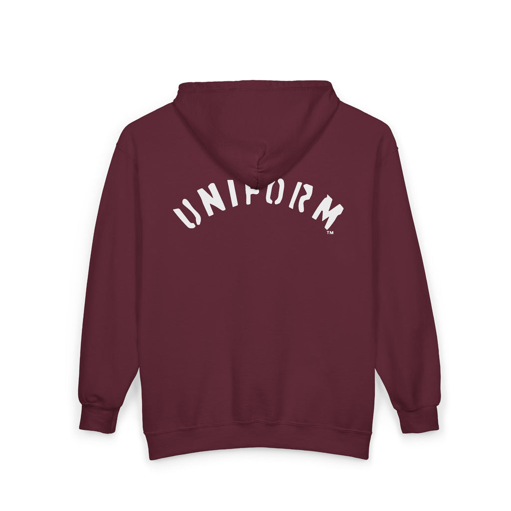 UNIFORM CIRCA ZIP HOODED SWEATSHIRT | 99 BOX WHITE