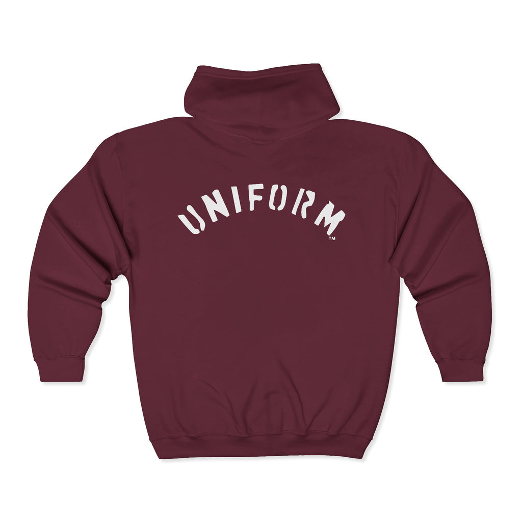 UNIFORM CIRCA ZIP HOODED SWEATSHIRT | 99 BOX WHITE
