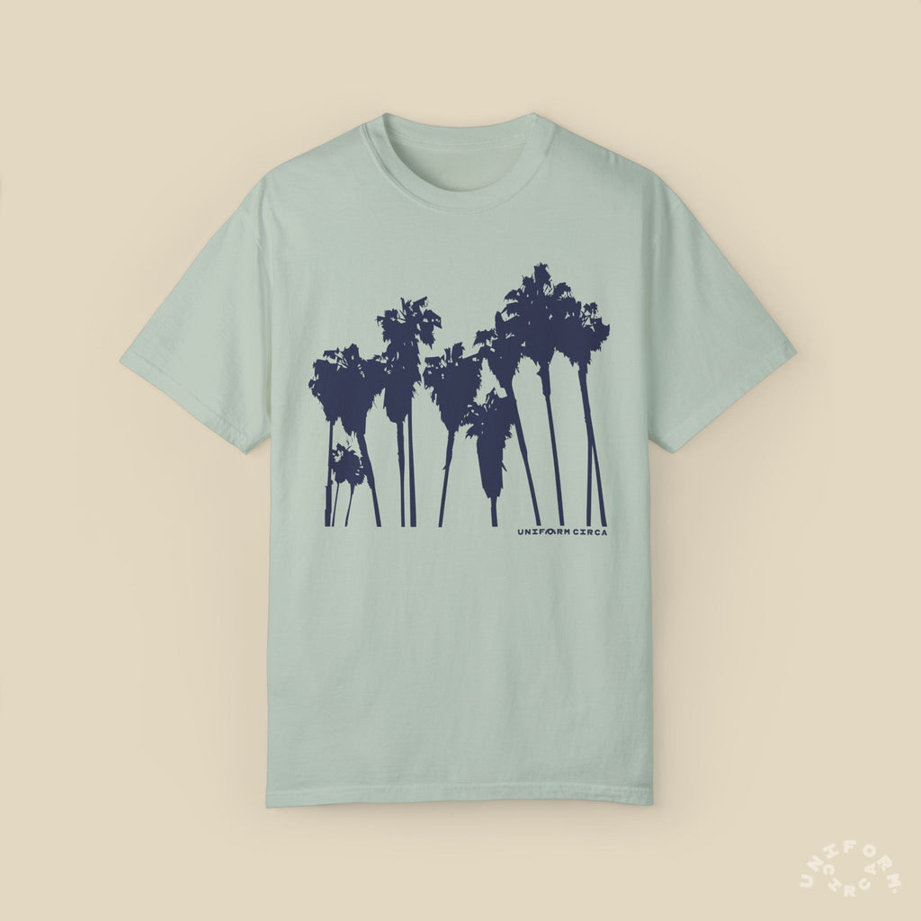 PALMS NAVY CREWNECK T-SHIRT | Printed
