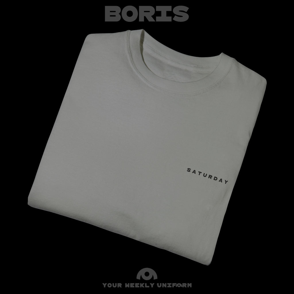 BORIS SATURDAY | CREWNECK T-SHIRT | PRINTED BLACK
