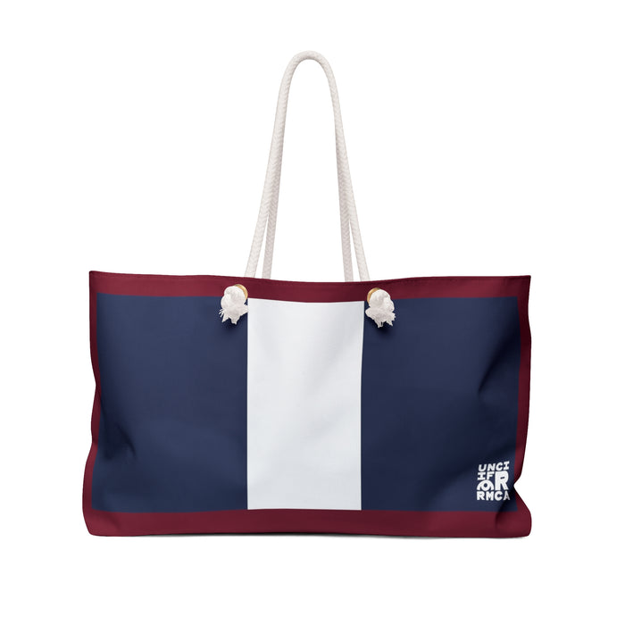 THE MAX BAG | Navy/Burgundy Weekender Bag - Stylish Travel Tote, Gym Bag, Beach Bag, Personalized Gift, Spacious Weekend Accessories