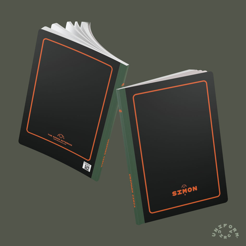 SIMON (SOFT COVER) NOTE & SKETCH JOURNAL | Black/Orange/Rolling Green