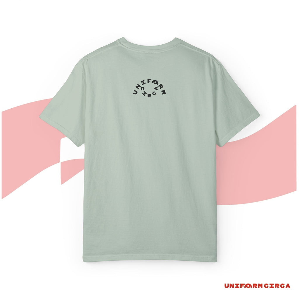 LONE PALM BLACK | Printed - Unisex Garment-Dyed T-Shirt with Palm Tree Design - Casual Summer Vibe