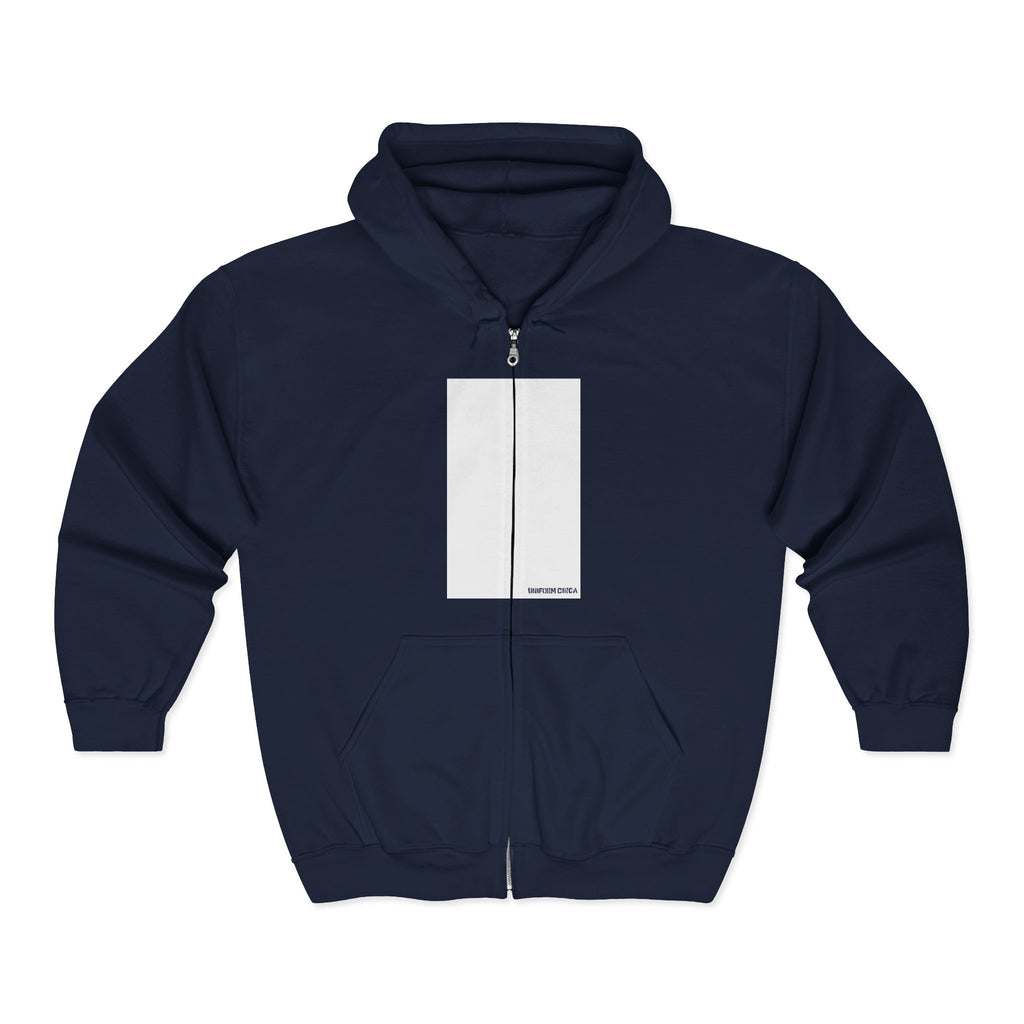 UNIFORM CIRCA ZIP HOODED SWEATSHIRT | 99 BOX WHITE
