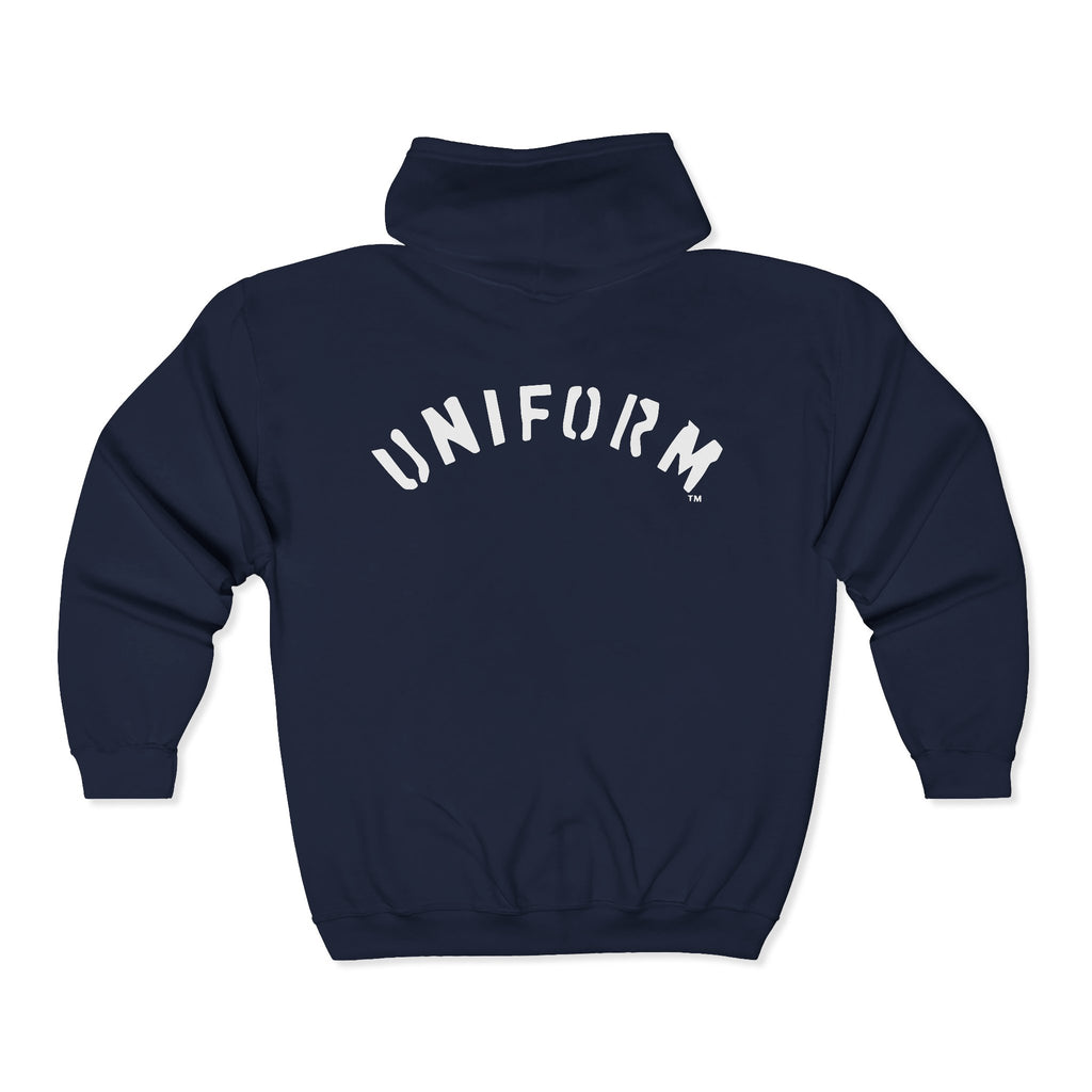 UNIFORM CIRCA ZIP HOODED SWEATSHIRT | 99 BOX WHITE
