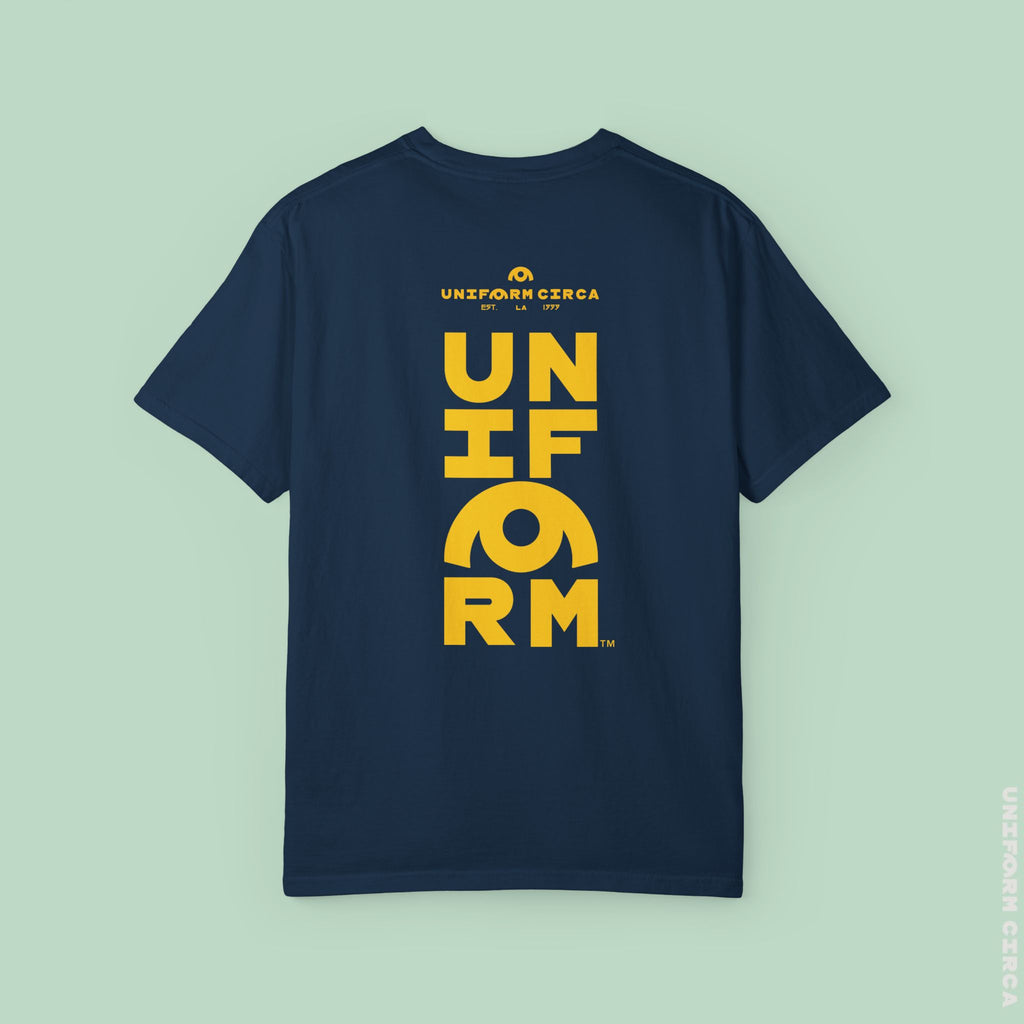 OYSTER ALL WORDMARK  | CREWNECK T-SHIRT | PRINTED YELLOW | Bold Minimalist Design