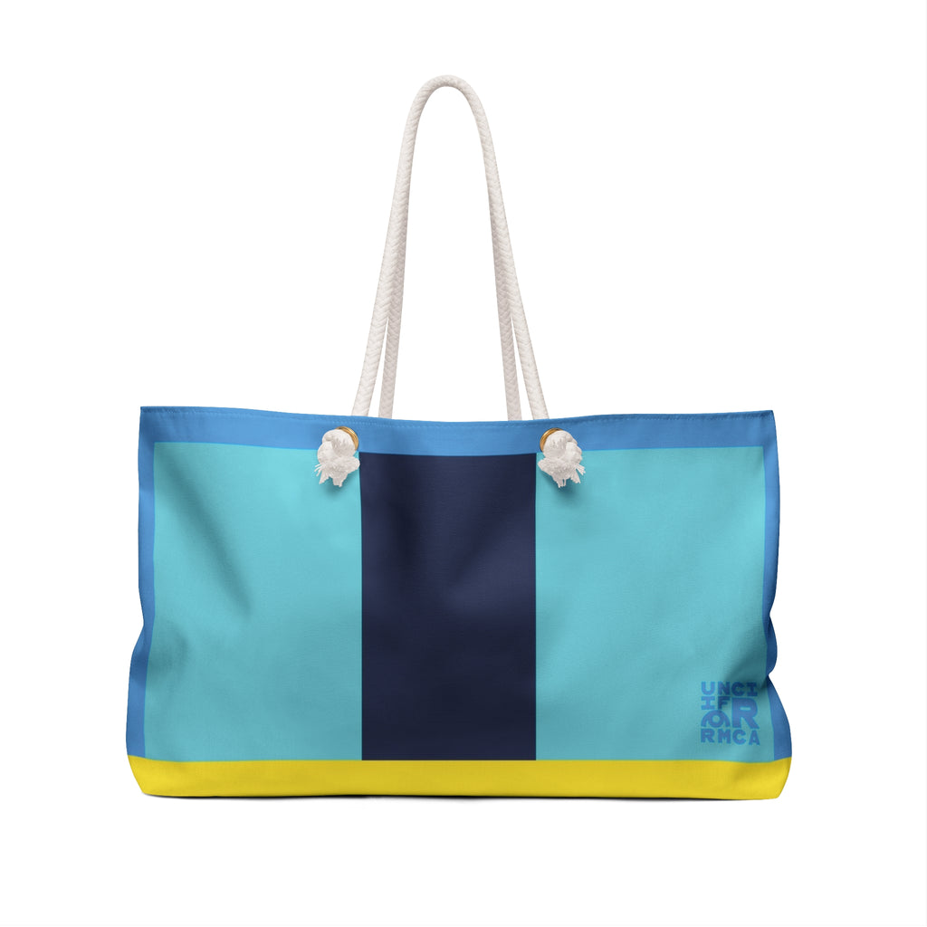 THE MAX BAG | Vibrant Turquoise/Navy/Yellow Weekender Bag - Stylish Travel Tote, Gym Bag, Beach Bag, Personalized Gift, Spacious Weekend Accessories
