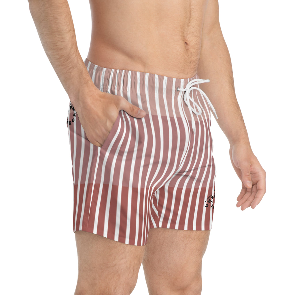 FADER SWIM TRUNKS | Striped Blush/White | Printed