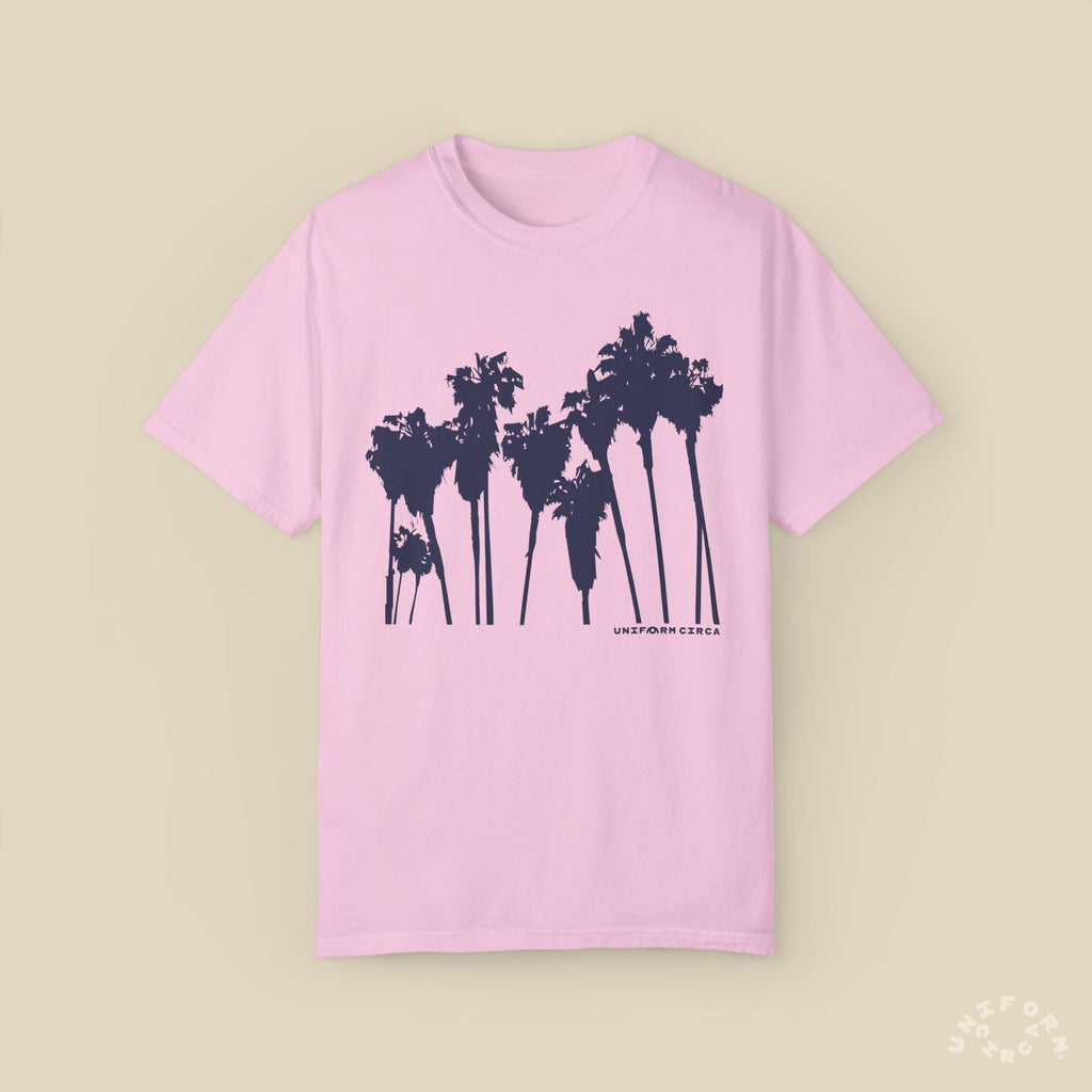 PALMS NAVY CREWNECK T-SHIRT | Printed