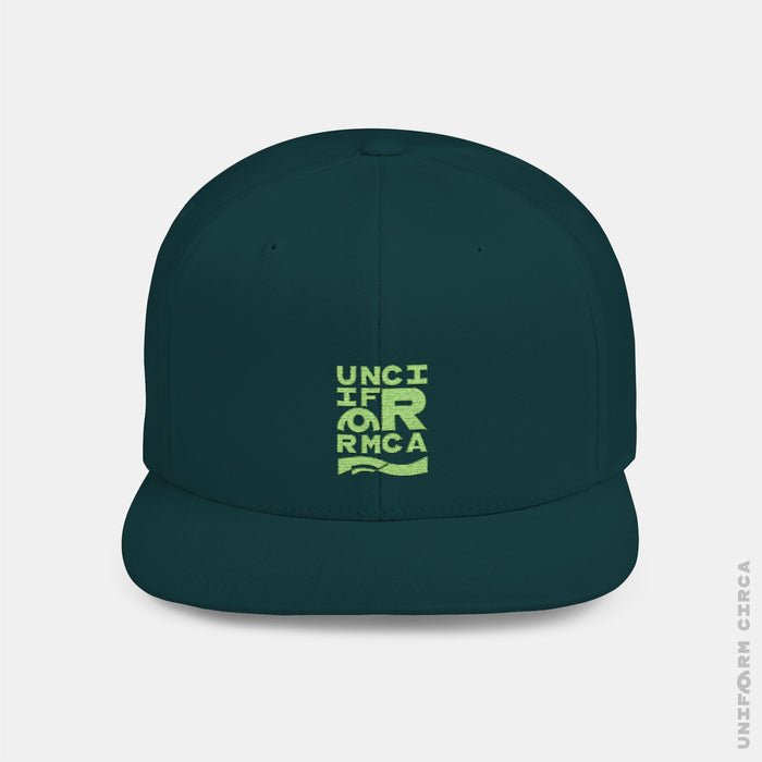 WORDMARK | Embroidered  Lime Green| Flat Bill Snapback Hat, Trendy Cap for Casual Wear, Streetwear Accessory, Perfect Gift for Friends and Family