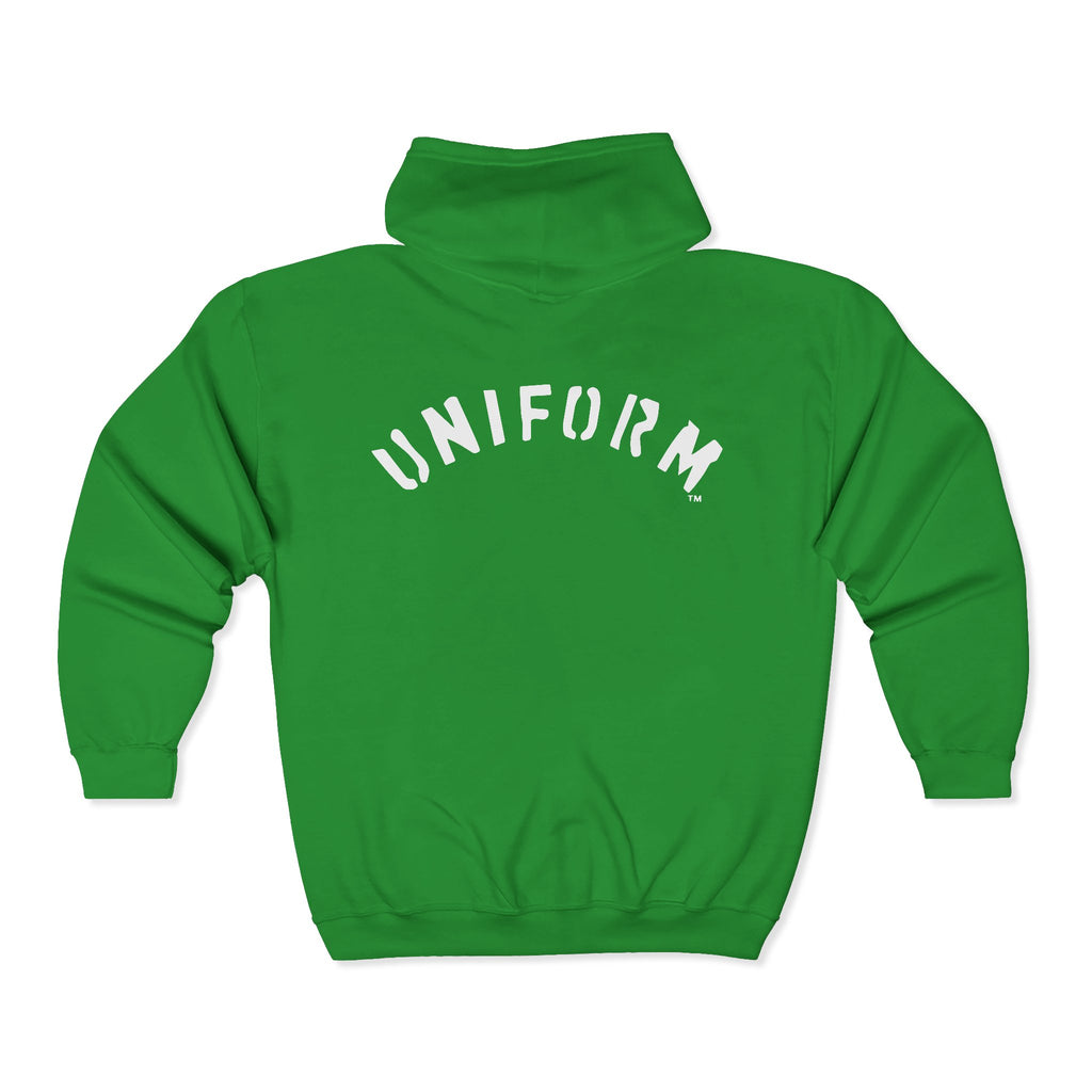 UNIFORM CIRCA ZIP HOODED SWEATSHIRT | 99 BOX WHITE